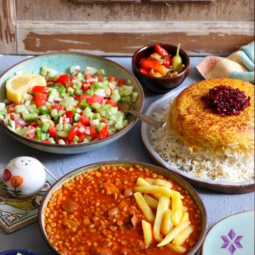 Traditionele Perzische Khoresh Gheymeh stoofpot
